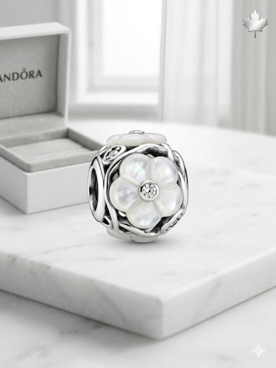 Pandora Jewelry - AUTHENTIC PANDORA Luminous Florals Charm MOP Silver 791894MOP - Retired/Rare